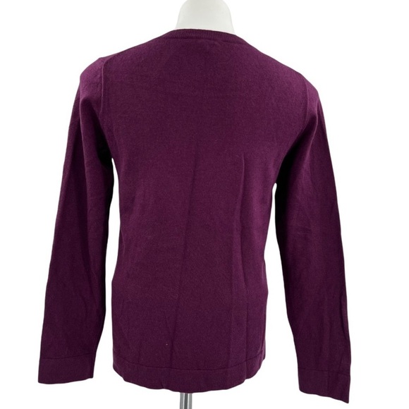 J. CREW Wool Blend Crewneck Pull Over Purple Sweater Size S NEW - Picture 5 of 7